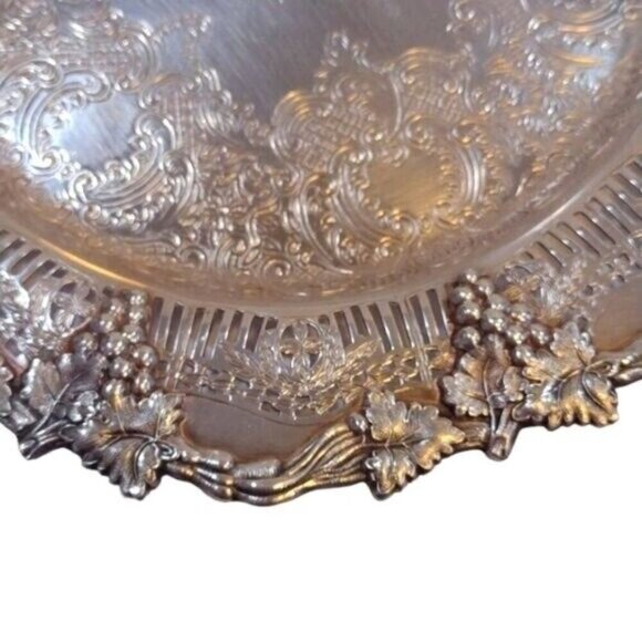Vintage‎ Haddon Sheffield Reproduction Silver Plated Pierced Tray - Picture 5 of 7